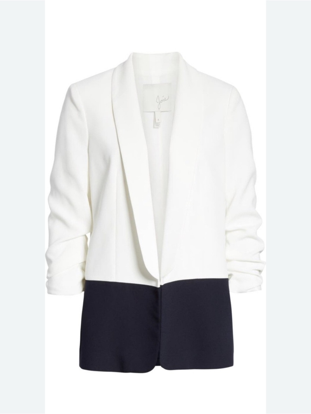 Joie White and Navy Colorblock Open-Front Blazer size 6